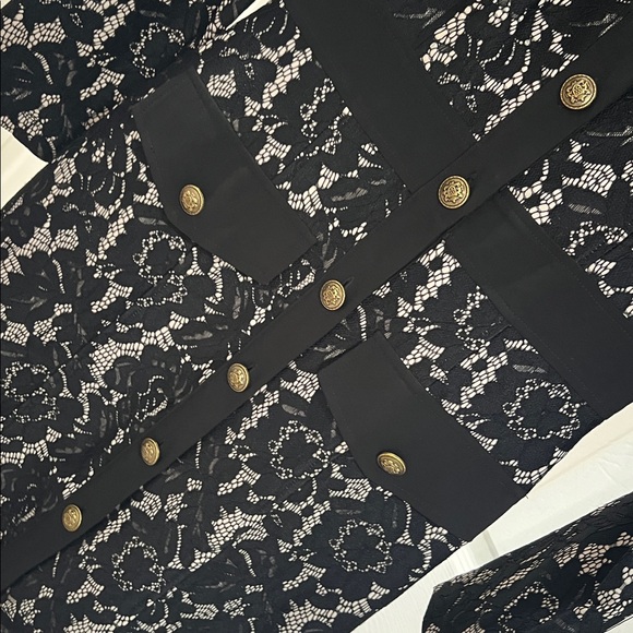 Taylor lace mini-dress - NWT - black lace overlay.  Size 2 - Picture 7 of 11